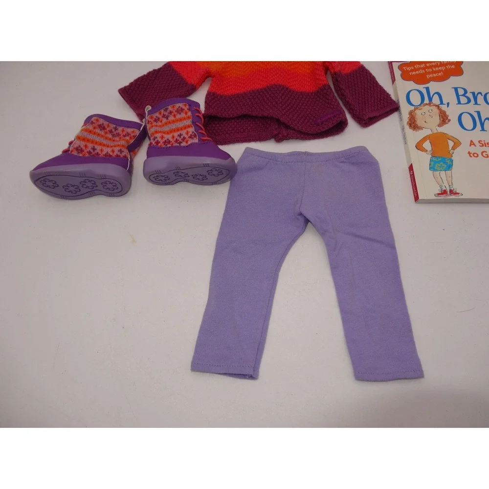 American Girl Doll Warm Winter Outfit Boots Shirt Pants and Book Set